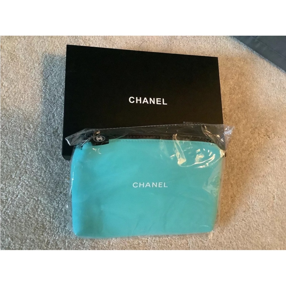 Chanel Tiffany Blue Neoprene Cosmetic Case